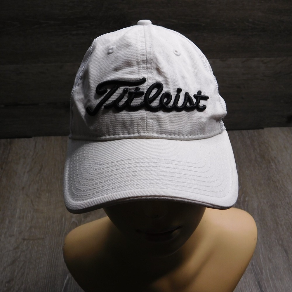 Titleist Golf Hat White Mesh Adjustable Baseball Cap Unisex